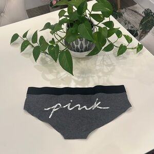 Victoria's Secret PINK Gray Panties with foil print script logo bottom